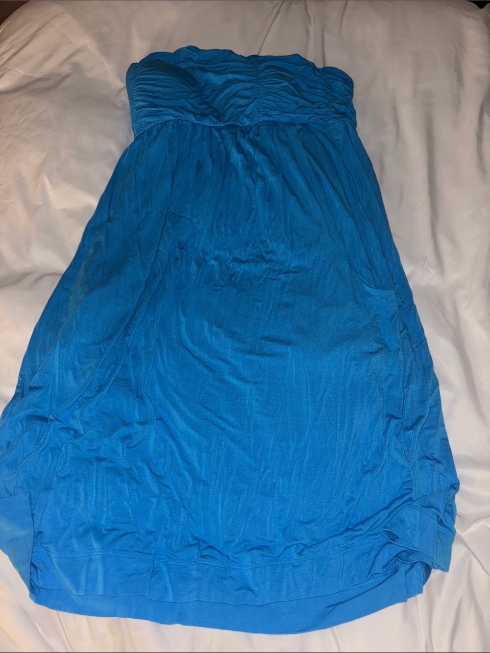Strapless Turquoise Blue Sundress